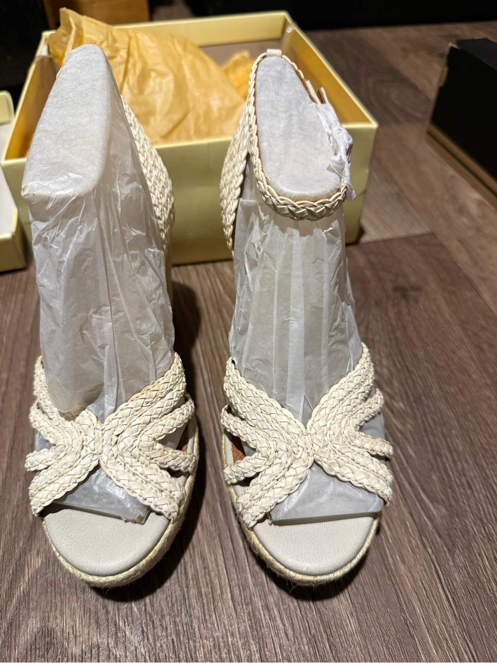 Lucky Brand Braided Espadrille Wedge Sandals in Cream - Women